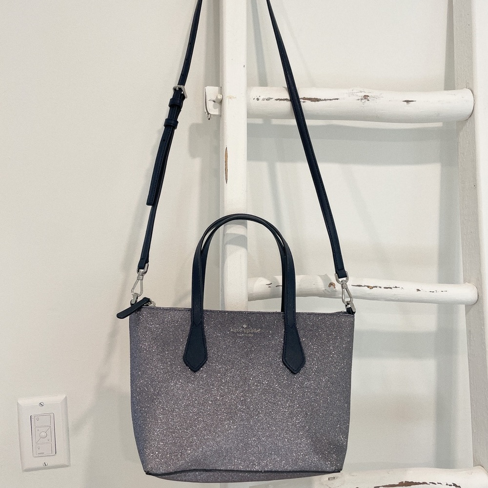 Kate Spade New York Glitter Navy Crossbody Purse // NWOT